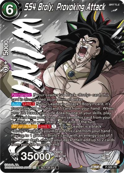 SS4 Broly Provoking Attack Zenkai Series Tournament Pack Vol7 Winner P-586 Tournament Promotion Cards Dragonball Super card