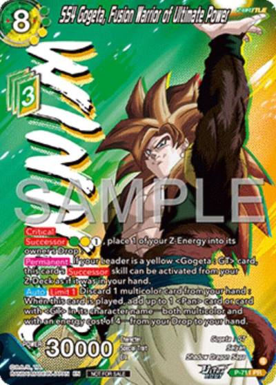 SS4 Gogeta Fusion Warrior of Ultimate Power Ultra Bout Series Tournament Pack Vol13 Winner P-711 Tournament Promotion Cards Dragonball Super card