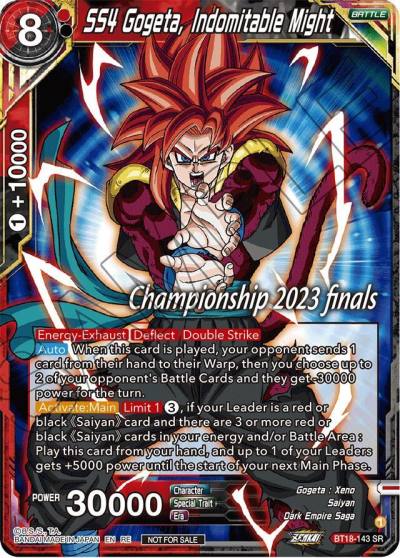 SS4 Gogeta Indomitable Might 2023 Championship Finals Celebration Pack BT18-143 Tournament Promotion Cards Dragonball Super card