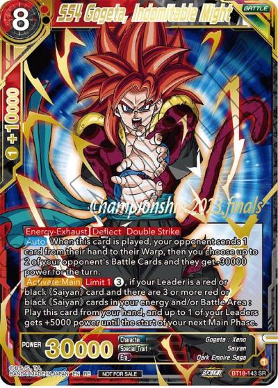 SS4 Gogeta Indomitable Might 2023 Championship Finals Celebration Pack Deluxe Set BT18-143 Tournament Promotion Cards Dragonball Super card