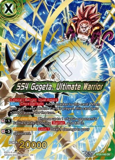 SS4 Gogeta Ultimate Warrior BT31-145 Impact Beyond Dimensions Dragonball Super card