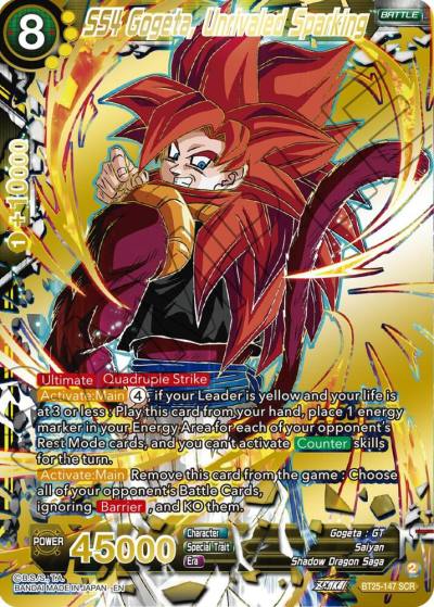 SS4 Gogeta Unrivaled Sparking BT25-147 Legend of the Dragon Balls Dragonball Super card
