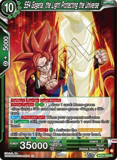 SS4 Gogeta the Light Protecting the Universe BT31-052 Impact Beyond Dimensions Dragonball Super card