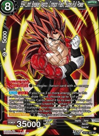 SS4 Limit Breaker Vegito Crimson Flash Super Full Power BT31-093 Impact Beyond Dimensions Dragonball Super card