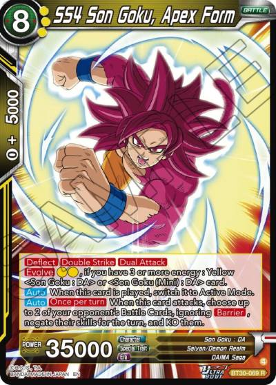 SS4 Son Goku Apex Form BT30-069 Three Glorious Fighters Dragonball Super card