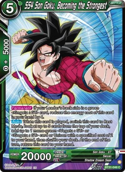 SS4 Son Goku Becoming the Strongest BT31-046 Impact Beyond Dimensions Dragonball Super card