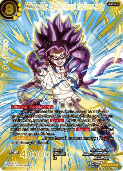 SS4 Son Goku Blasting Through the Demon Realm GDR BT30-151 Three Glorious Fighters Dragonball Super card