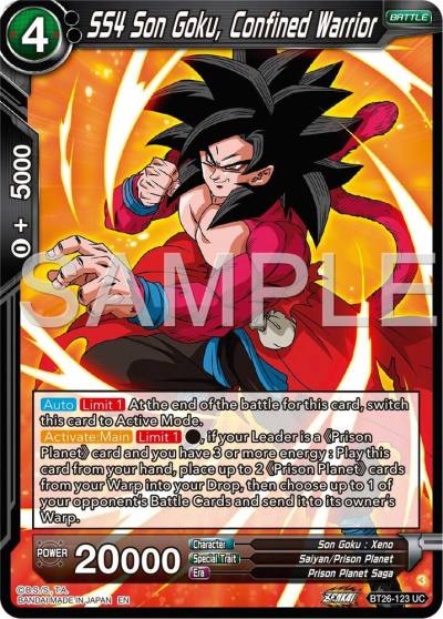 SS4 Son Goku Confined Warrior BT26-123 Ultimate Advent Dragonball Super card