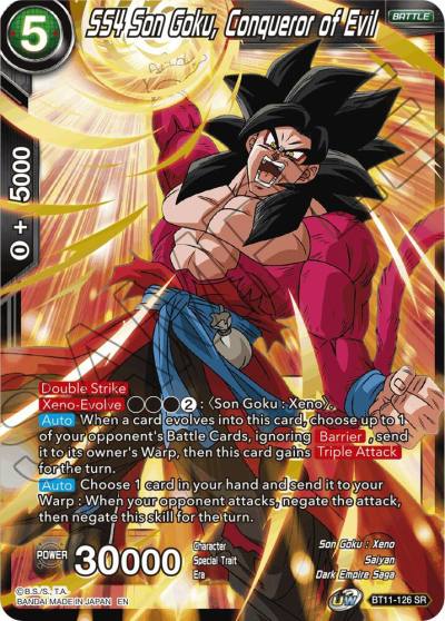 SS4 Son Goku Conqueror of Evil BT11-126 Vermilion Bloodline Dragonball Super card