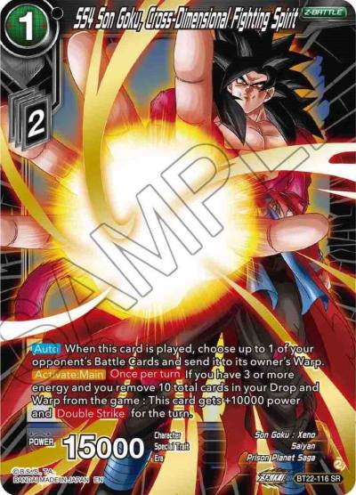 SS4 Son Goku Cross Dimensional Fighting Spirit BT22-116 Critical Blow Dragonball Super card