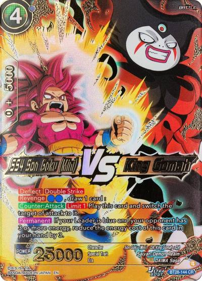 SS4 Son Goku Mini VS King Gomah BT28-144 Prismatic Clash Dragonball Super card