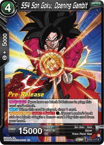 SS4 Son Goku Opening Gambit BT24-117 Beyond Generations Pre-Release Cards Dragonball Super card