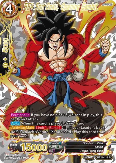 SS4 Son Goku Opening Gambit Collector Booster Gold BT24-117 Beyond Generations Dragonball Super card