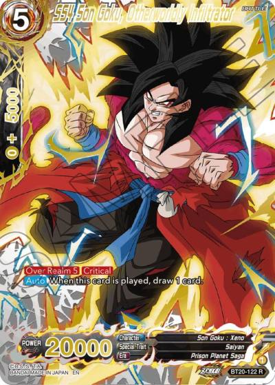 SS4 Son Goku Otherworldly Infiltrator Gold Stamped BT20-122 Power Absorbed Dragonball Super card