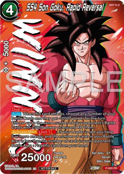 SS4 Son Goku Rapid Reversal Zenkai Series Tournament Pack Vol9 Winner P-625 Promotion Cards Dragonball Super card