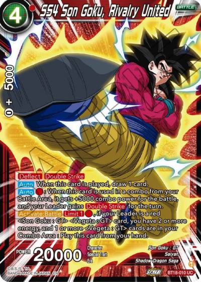 SS4 Son Goku Rivalry United Foil BT18-010 Dawn of the Z-Legends Dragonball Super card