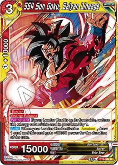 SS4 Son Goku Saiyan Lineage BT9-094 Universal Onslaught Dragonball Super card