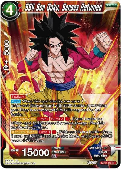 SS4 Son Goku Senses Returned SD17-04 Dawn of the Z-Legends Dragonball Super card
