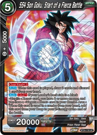 SS4 Son Goku Start of a Fierce Battle BT24-116 Beyond Generations Dragonball Super card