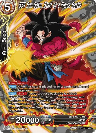 SS4 Son Goku Start of a Fierce Battle Collector Booster Silver BT24-116 Beyond Generations Dragonball Super card