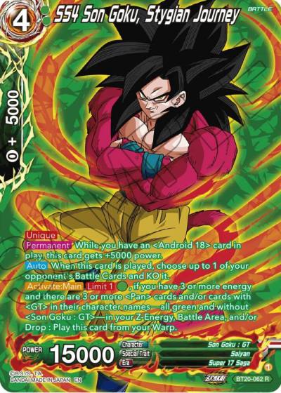 SS4 Son Goku Stygian Journey Silver Foil BT20-062 Power Absorbed Dragonball Super card
