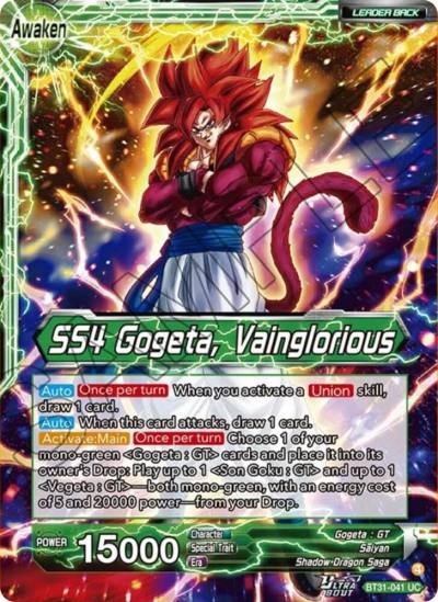 SS4 Son Goku and SS4 Vegeta SS4 Gogeta Vainglorious BT31-041 Impact Beyond Dimensions Dragonball Super card