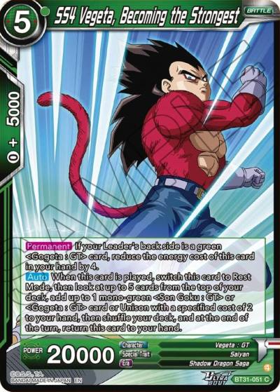 SS4 Vegeta Becoming the Strongest BT31-051 Impact Beyond Dimensions Dragonball Super card