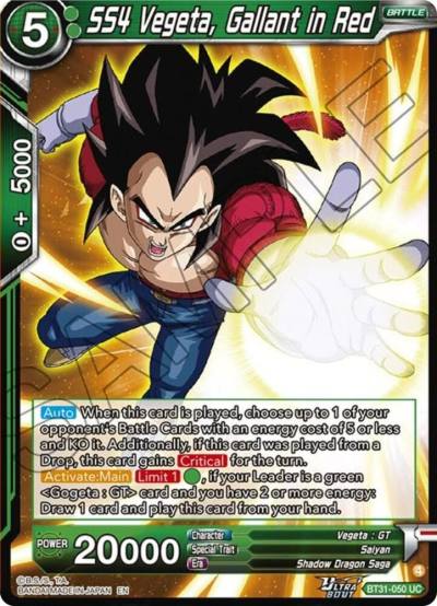 SS4 Vegeta Gallant in Red BT31-050 Impact Beyond Dimensions Dragonball Super card