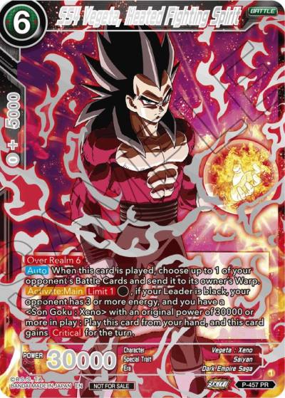 SS4 Vegeta Heated Fighting Spirit Championship 2023 Reward Alternate Art Card Set Holo P-457 Tournament Promotion Cards Dragonball Super card