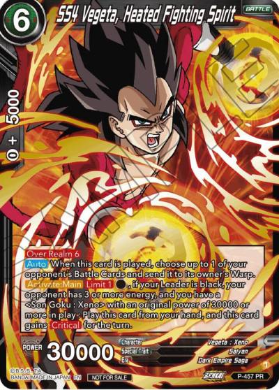 SS4 Vegeta Heated Fighting Spirit Championship Selection Pack 2023 Vol1 Gold Stamped with Reflective Shatterfoil P-457 Tournament Promotion Cards Dragonball Super card