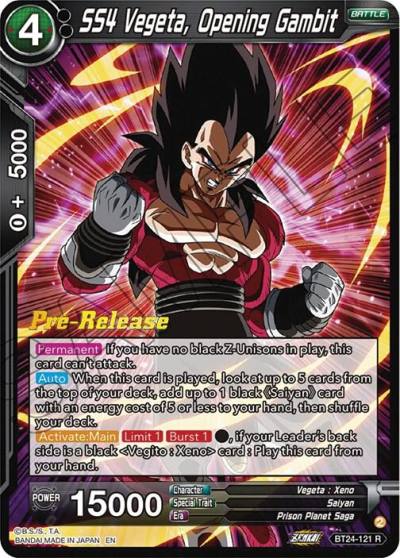SS4 Vegeta Opening Gambit BT24-121 Beyond Generations Pre-Release Cards Dragonball Super card