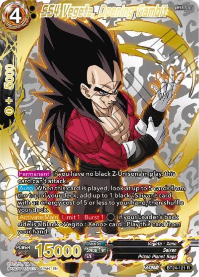 SS4 Vegeta Opening Gambit Collector Booster Gold BT24-121 Beyond Generations Dragonball Super card