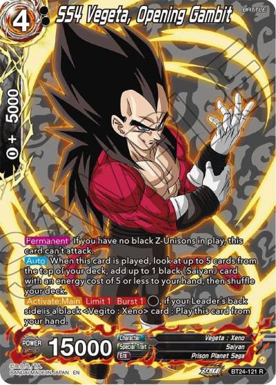 SS4 Vegeta Opening Gambit Collector Booster Silver BT24-121 Beyond Generations Dragonball Super card