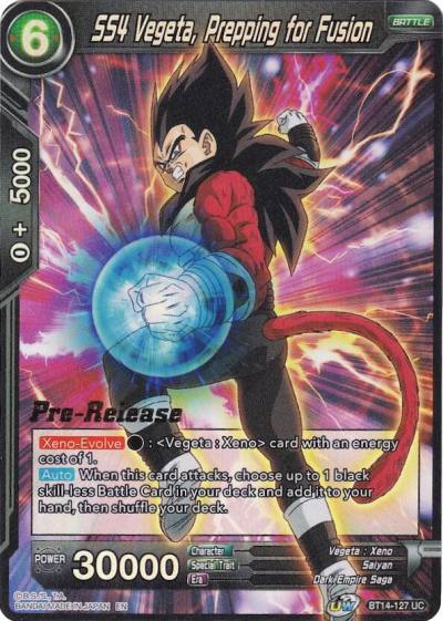 SS4 Vegeta Prepping for Fusion BT14-127 Cross Spirits Pre-Release Cards Dragonball Super card