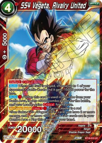 SS4 Vegeta Rivalry United BT18-015 Dawn of the Z-Legends Dragonball Super card