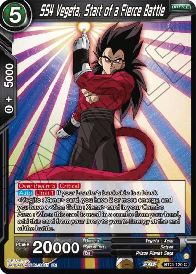 SS4 Vegeta Start of a Fierce Battle BT24-120 Beyond Generations Dragonball Super card