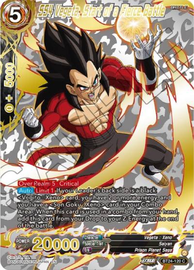 SS4 Vegeta Start of a Fierce Battle Collector Booster Gold BT24-120 Beyond Generations Dragonball Super card