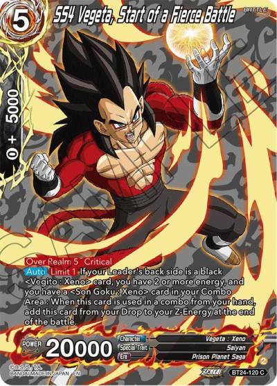 SS4 Vegeta Start of a Fierce Battle Collector Booster Silver BT24-120 Beyond Generations Dragonball Super card