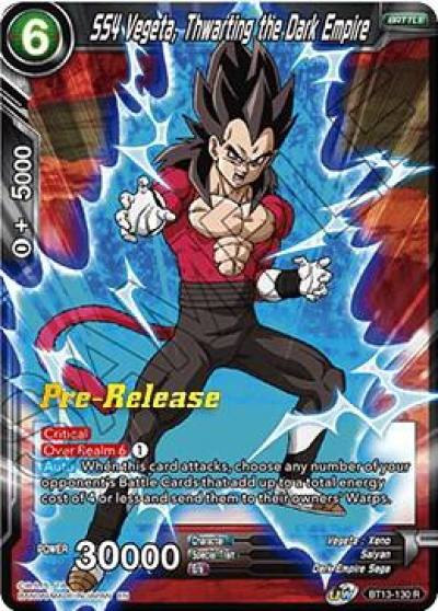 SS4 Vegeta Thwarting the Dark Empire BT13-130 Supreme Rivalry Pre-Release Cards Dragonball Super card