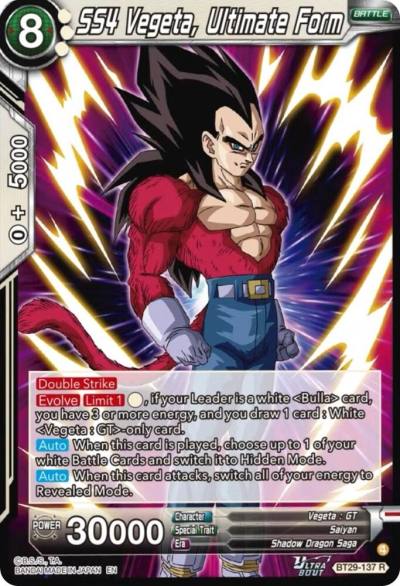 SS4 Vegeta Ultimate Form BT29-137 Fearsome Rivals Dragonball Super card
