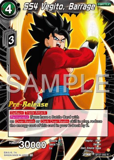 SS4 Vegito Barrage BT27-093 History of Z Pre-Release Cards Dragonball Super card