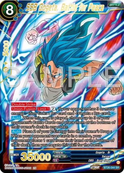 SSB Gogeta Battle for Peace BT26-044 Ultimate Advent Dragonball Super card