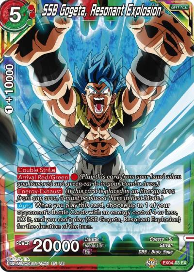 SSB Gogeta Resonant Explosion EX04-03 Mythic Booster Dragonball Super card