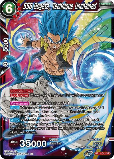 SSB Gogeta Technique Unchained BT11-012 Vermilion Bloodline Dragonball Super card