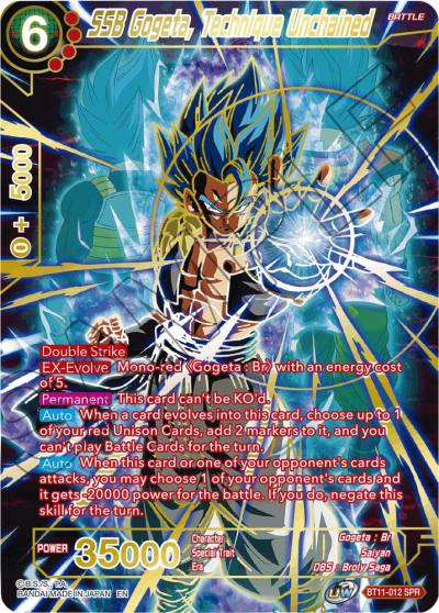 SSB Gogeta Technique Unchained SPR BT11-012 Vermilion Bloodline Dragonball Super card