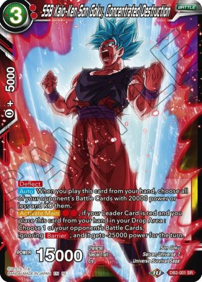 SSB Kaio Ken Son Goku Concentrated Destruction DB2-001 Mythic Booster Dragonball Super card