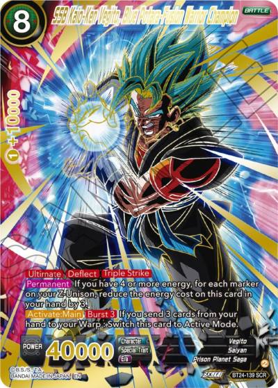 SSB Kaio Ken Vegito Blue Potara Fusion Warrior Champion BT24-139 Beyond Generations Dragonball Super card