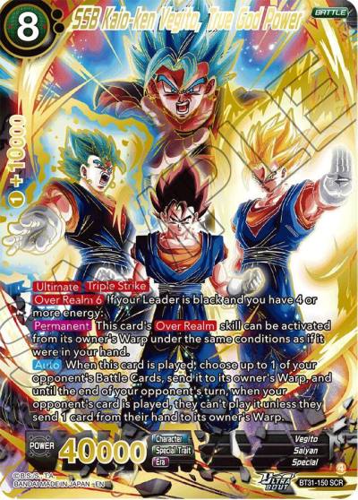 SSB Kaio ken Vegito True God Power SCR BT31-150 Impact Beyond Dimensions Dragonball Super card