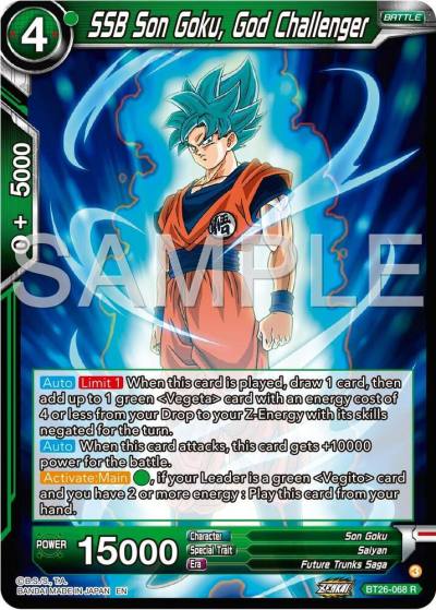 SSB Son Goku God Challenger BT26-068 Ultimate Advent Dragonball Super card