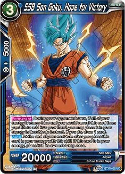 SSB Son Goku Hope for Victory BT10-036 Rise of the Unison Warrior Dragonball Super card
